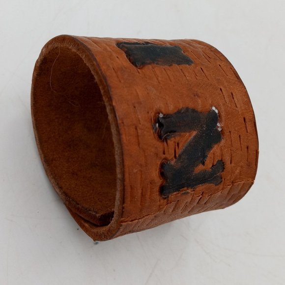 Vintage Leather Cuff Bracelet Western Rockabilly Lin Turquoise Teepee Distressed - Picture 5 of 11